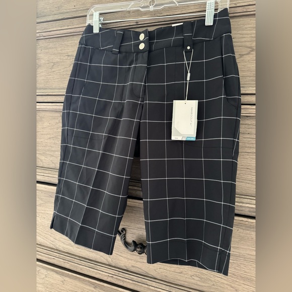 NEW Nike Dri-Fit Golf Shorts NWT Women's Black White Plaid Small Ladies Bermuda - Picture 4 of 13